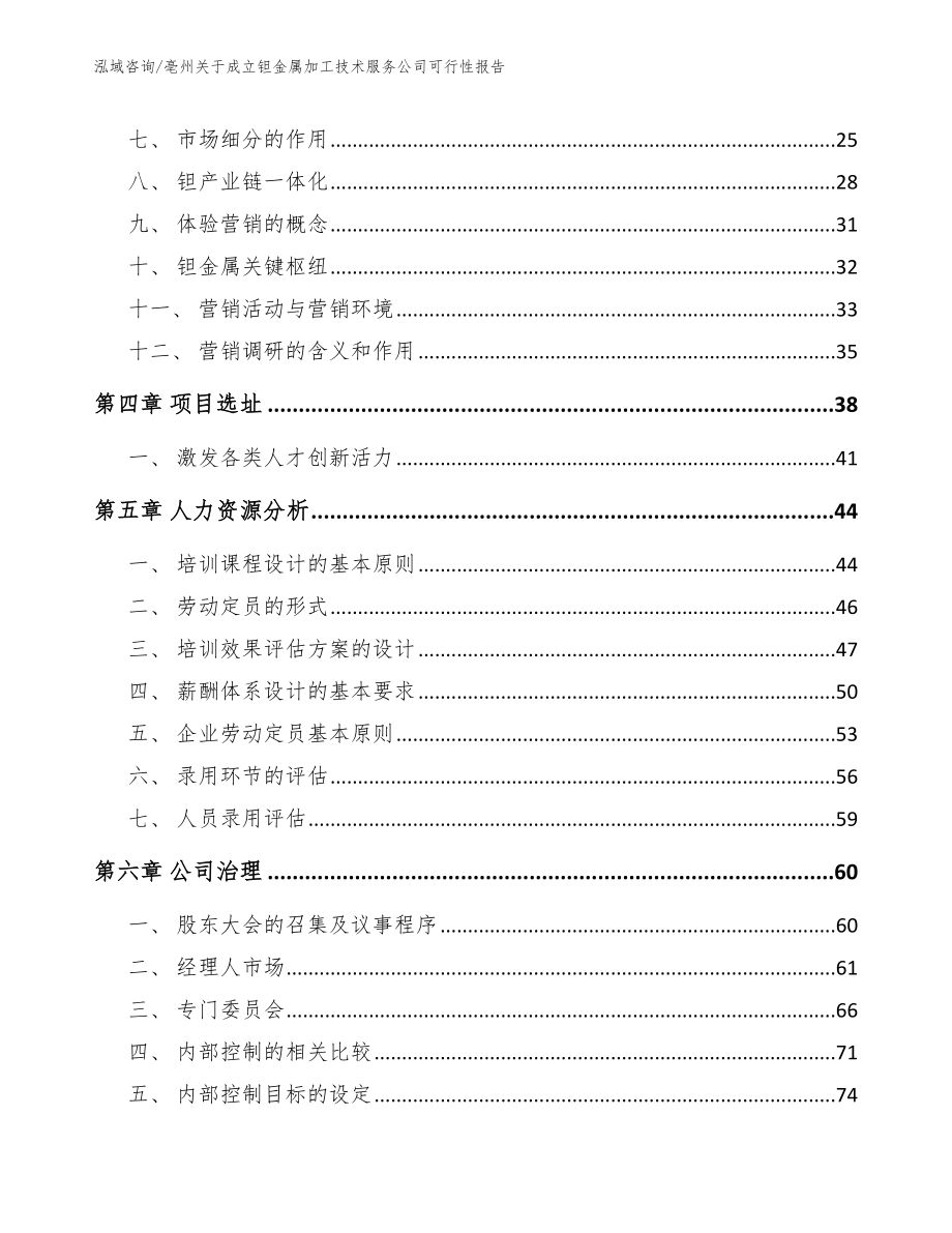 亳州关于成立钽金属加工技术服务公司可行性报告_第2页