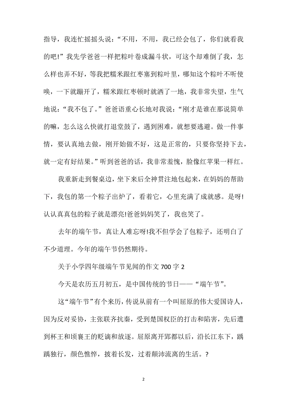 关于小学四年级端午节见闻的700字作文_第2页