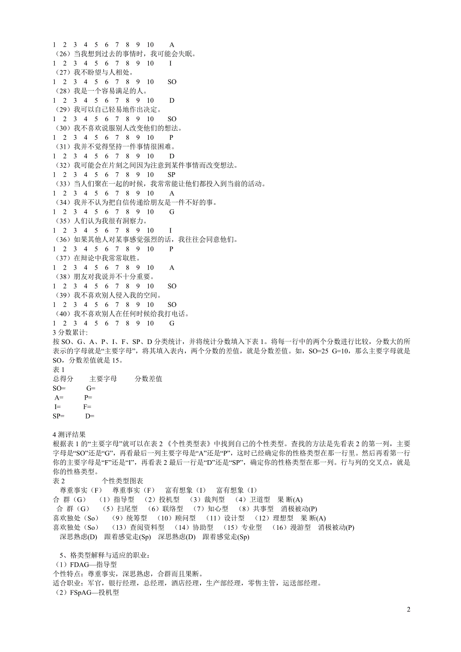 职业生涯规划自我测试题_第2页