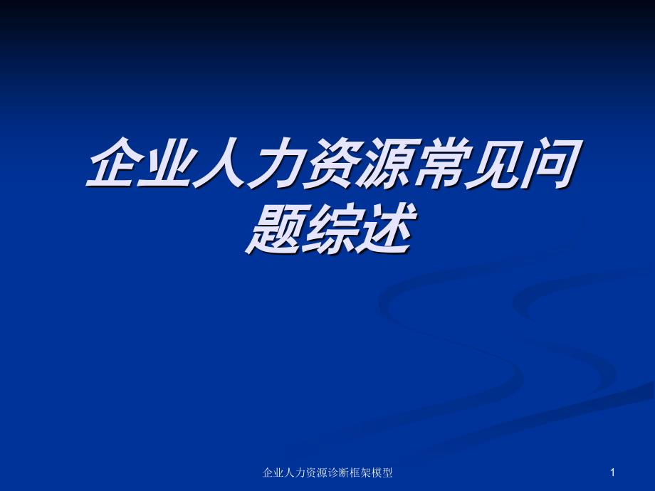 企业人力资源诊断框架模型课件_第1页