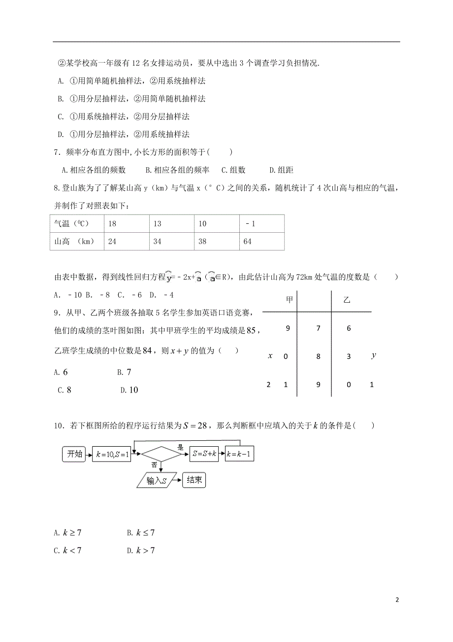 高二数学上学期第一次月考试题-文1_第2页