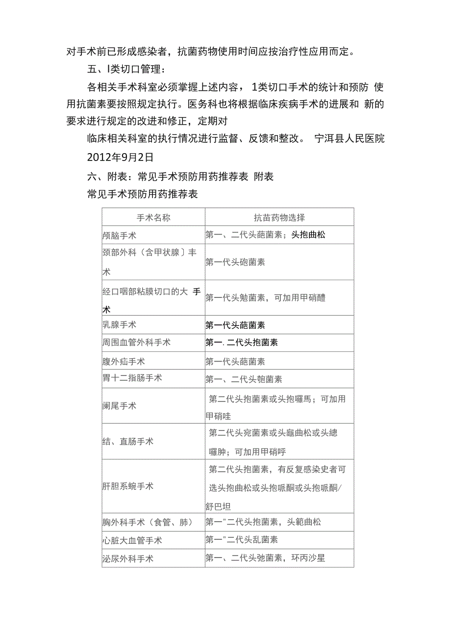 切口手术分类及使用抗菌素的规定（暂行）_第4页