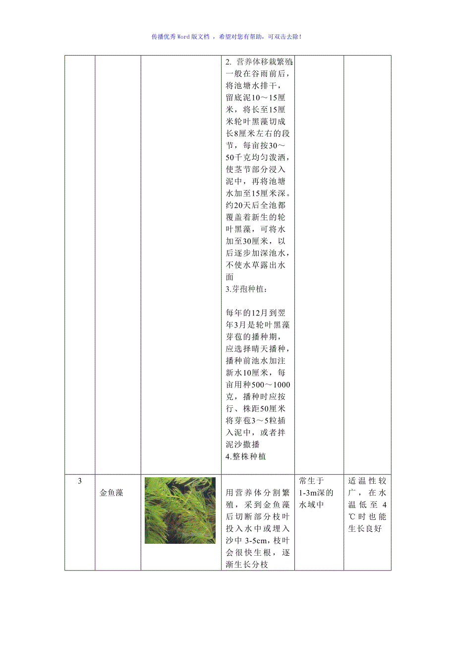 不同季节不同水深适合种植的水生植物选择Word版_第4页