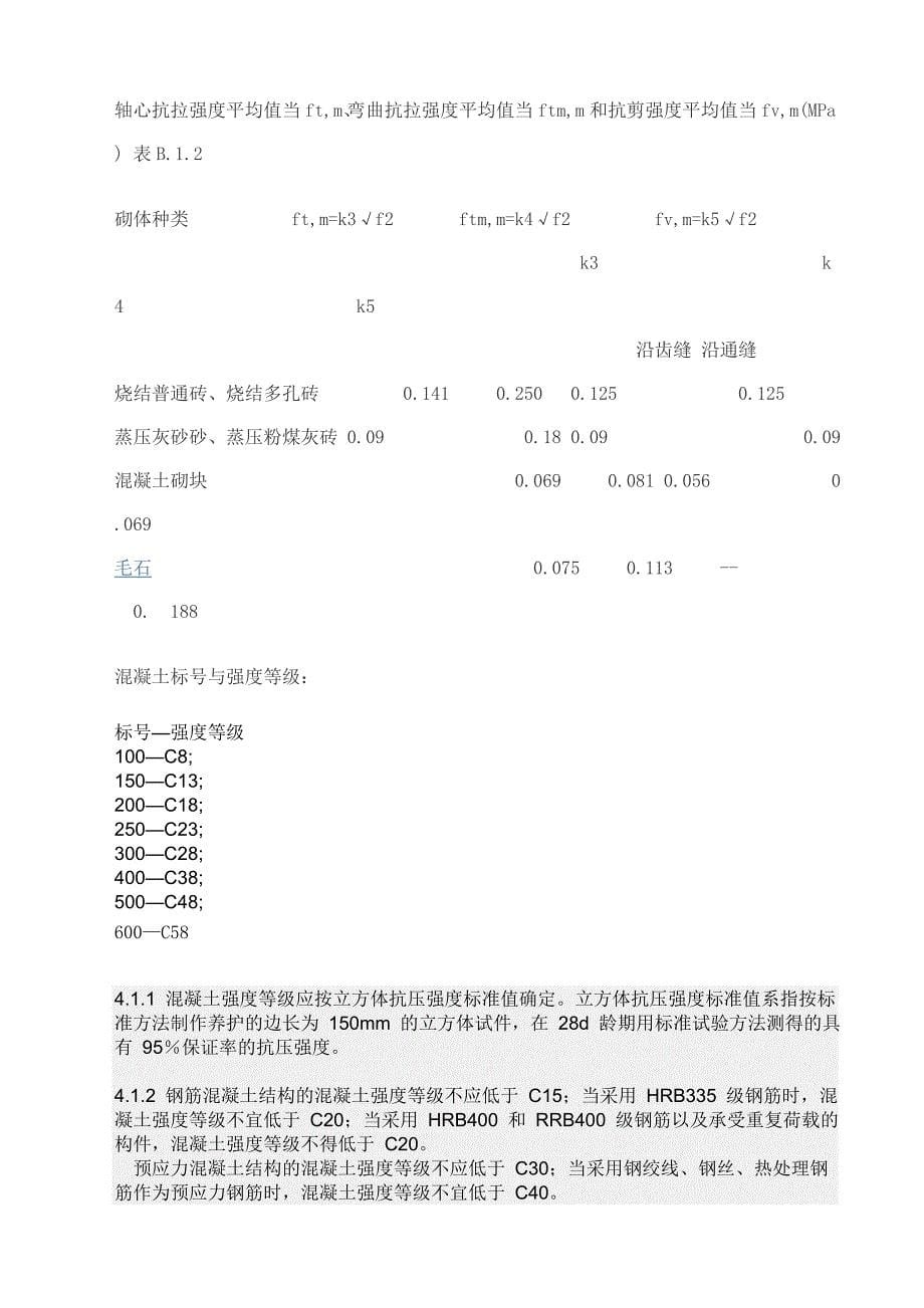 烧结普通砖和烧结多孔砖砌体的抗压强度设计值.doc_第5页