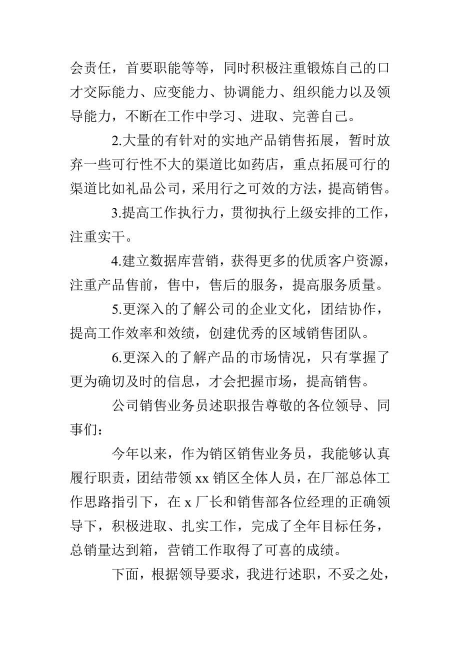 公司业务员述职报告_第5页