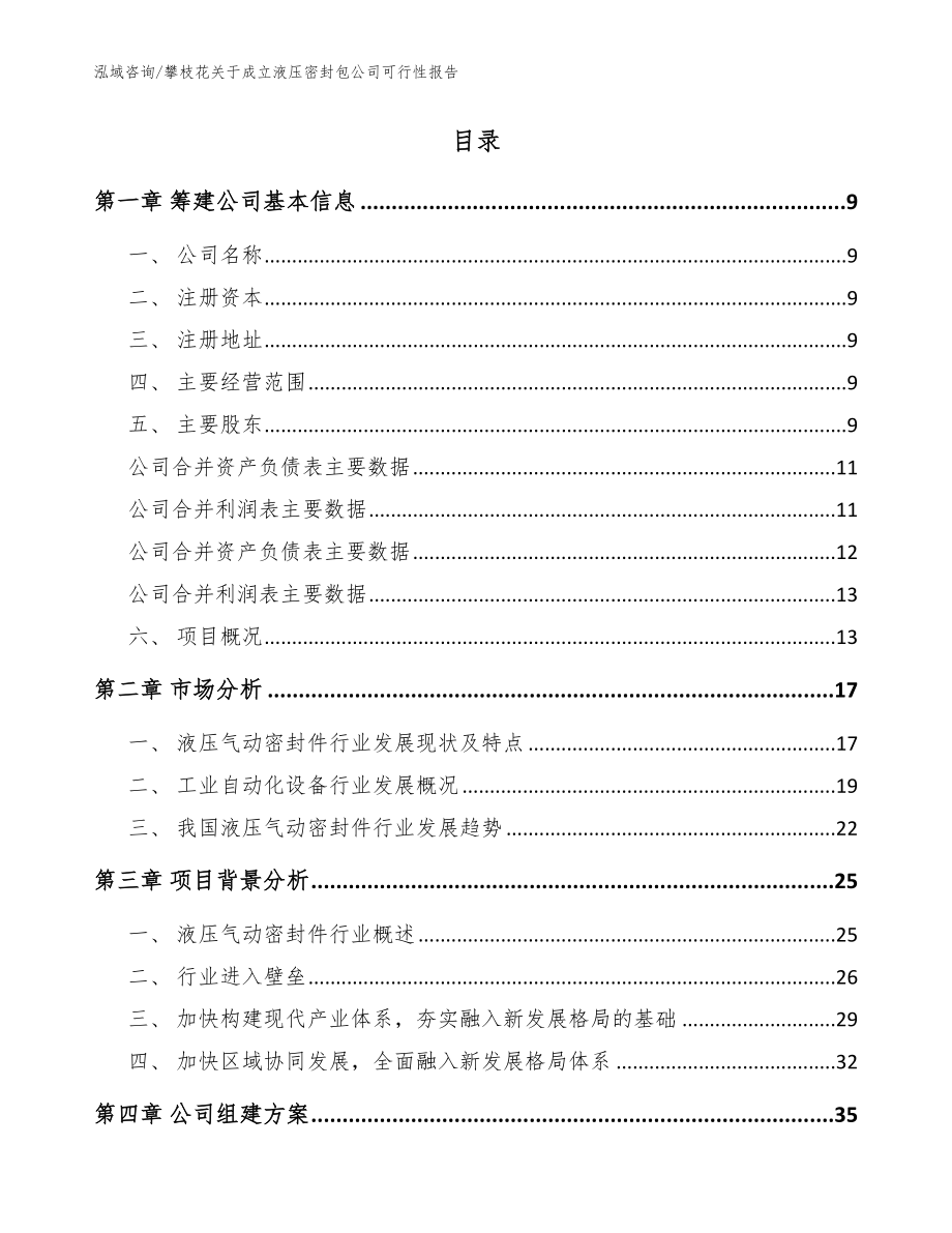 攀枝花关于成立液压密封包公司可行性报告范文_第2页