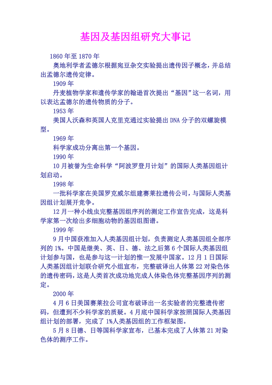 基因及基因组研究大事记_第1页