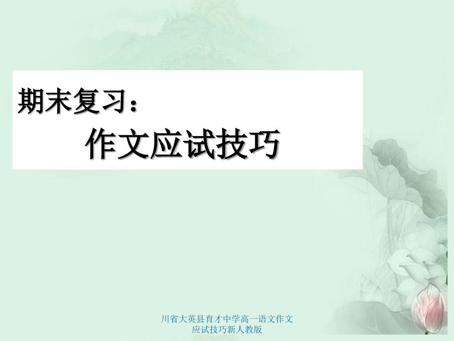 川省大英县育才中学高一语文作文应试技巧新人教版课件_第1页