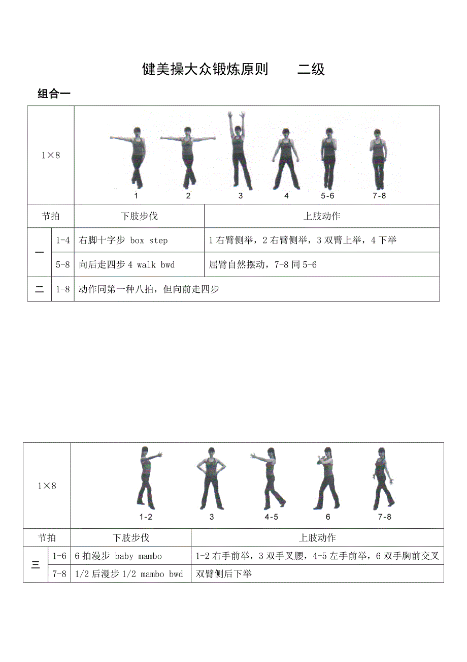 2022全国健美操大众锻炼标准第三套大众二级动作图解_第1页