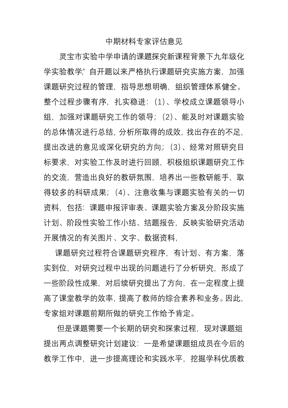 中期专家评估意见_第1页