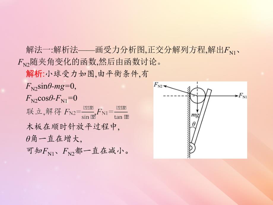 （浙江选考）2019届高考物理二轮复习 微专题10 物体的动态平衡问题解题技巧课件_第4页