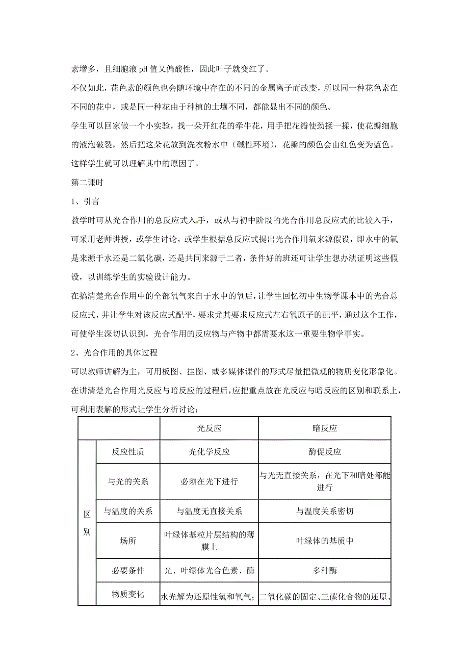 陕西省山阳县色河中学2014高考生物专题复习之光合作用教案_第2页