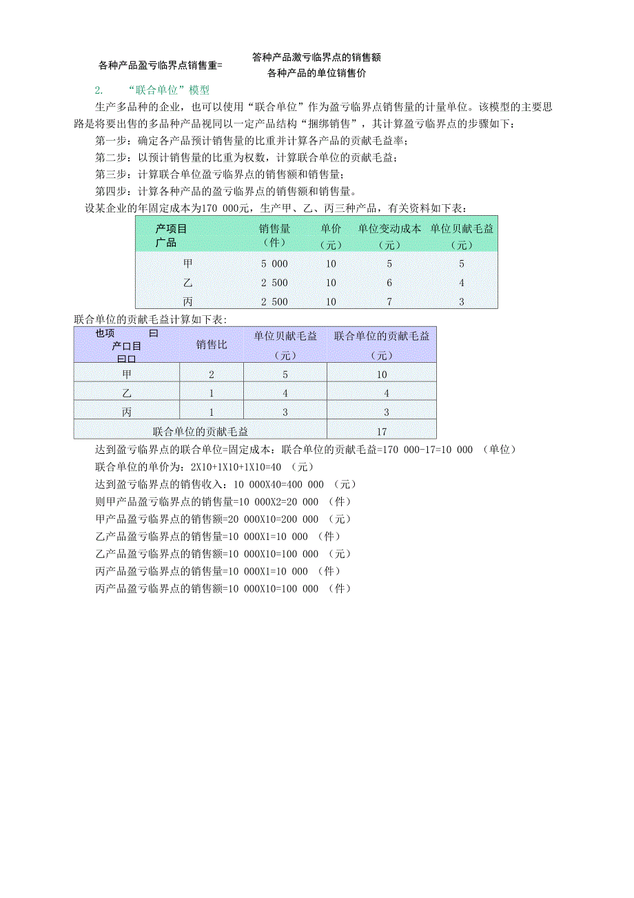 盈亏临界点分析_第4页