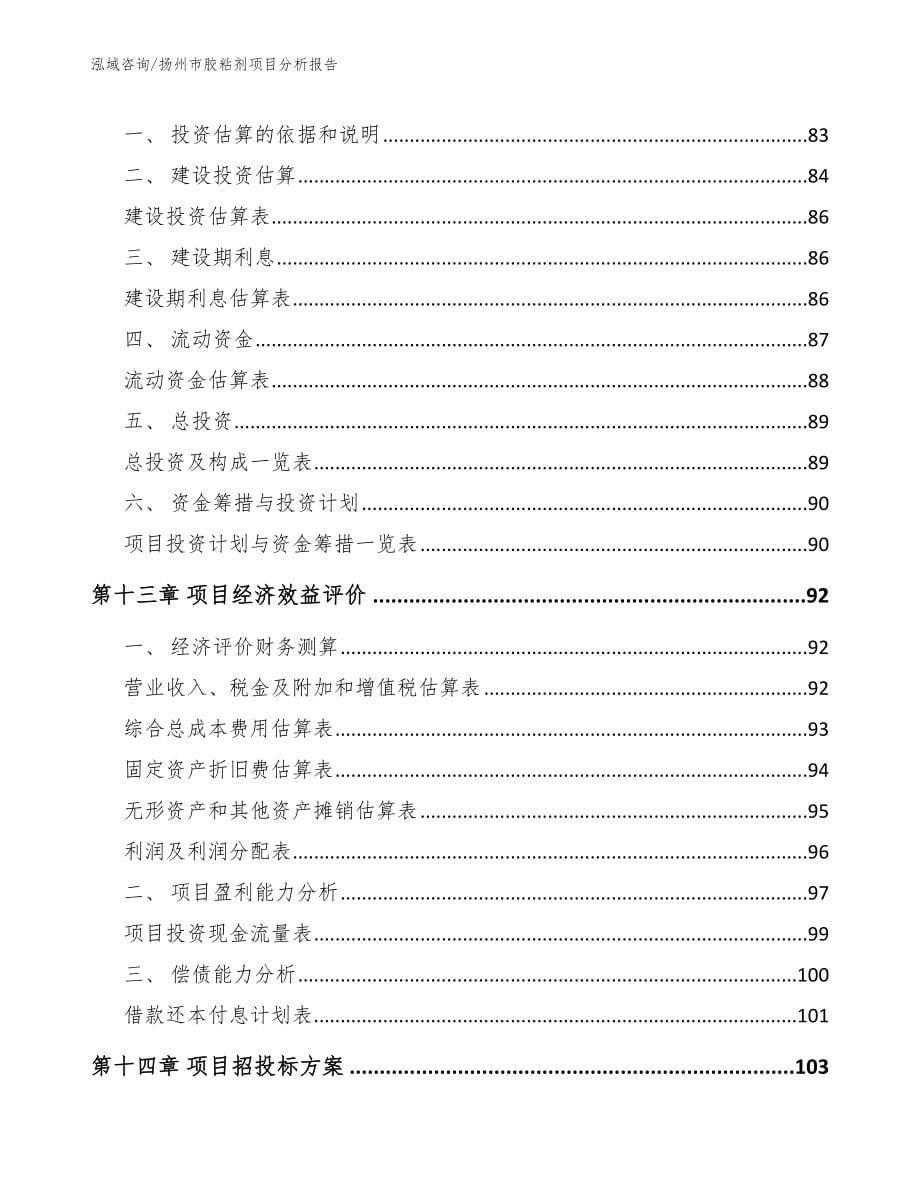 扬州市胶粘剂项目分析报告_参考范文_第5页