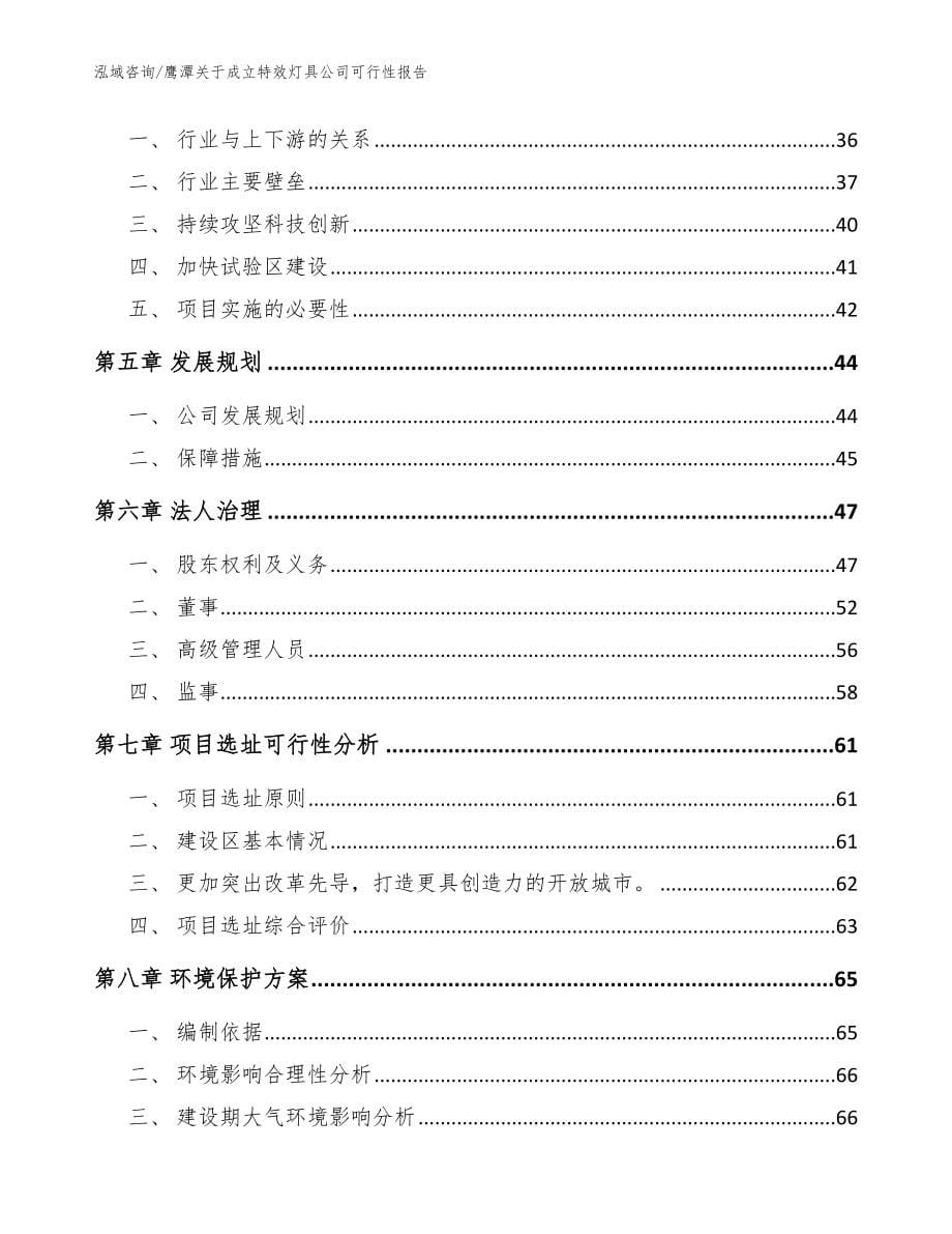 鹰潭关于成立特效灯具公司可行性报告（模板范文）_第5页