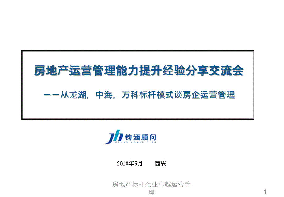 房地产标杆企业卓越运营管理课件_第1页