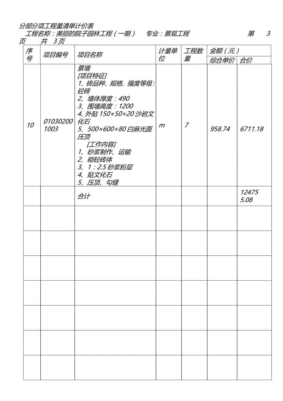 正式稿美丽的院子园林工程一期决算书建筑资料_第5页