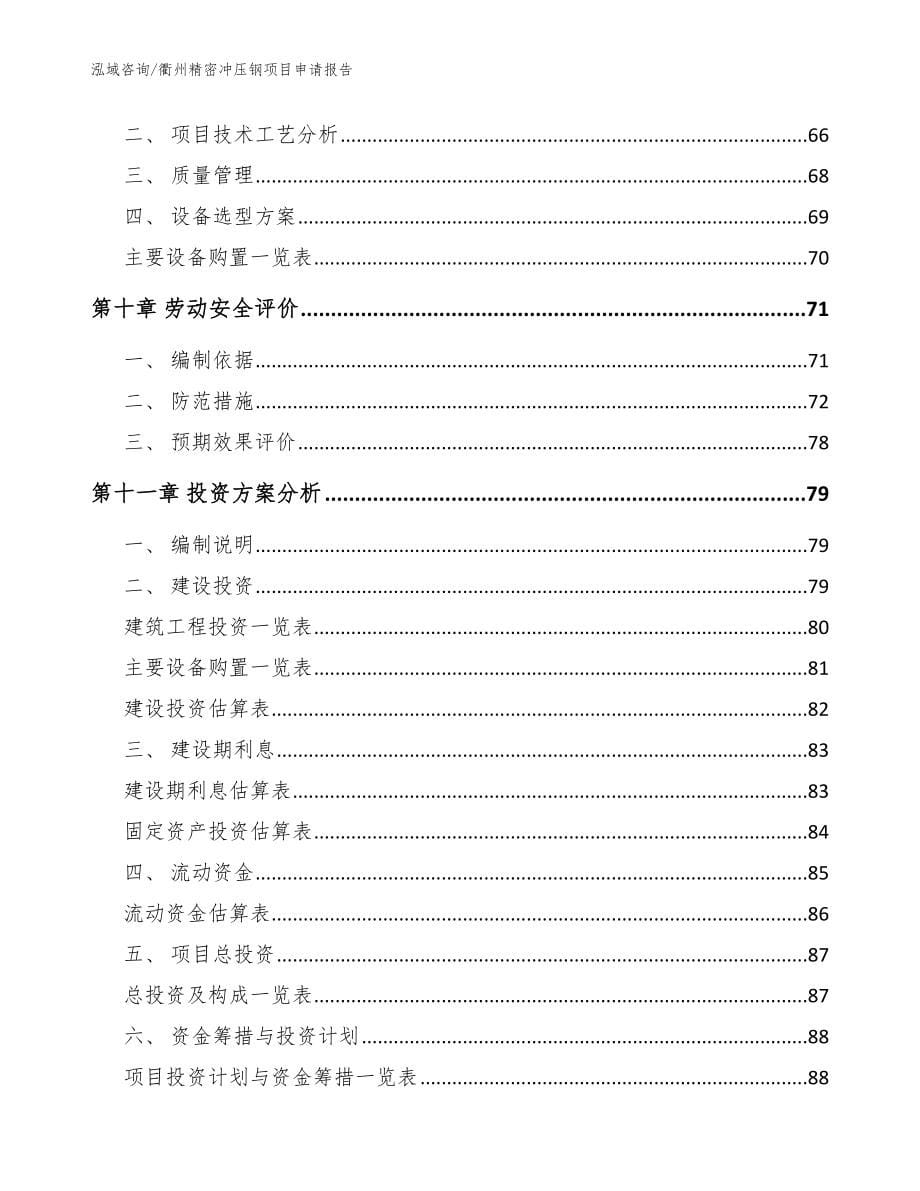 衢州精密冲压钢项目申请报告（范文模板）_第5页