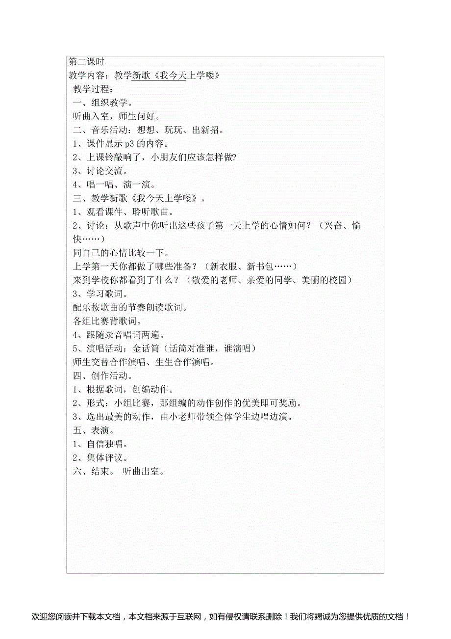 2016小学花城版音乐一年级上册教案_第2页