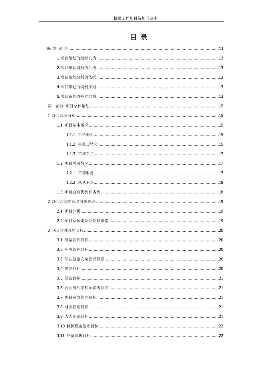 桥梁工程项目策划书范本_第1页