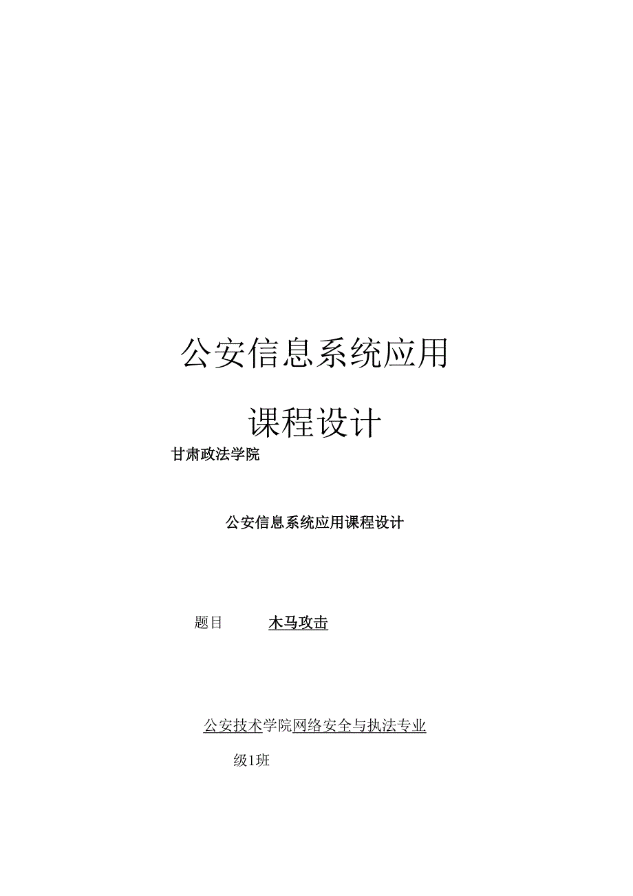 公安信息系统应用课程设计_第1页