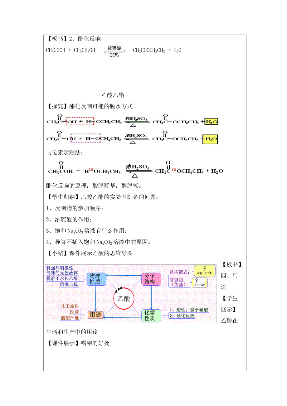 生活中两种常见的有机物——乙酸教学设计_第4页