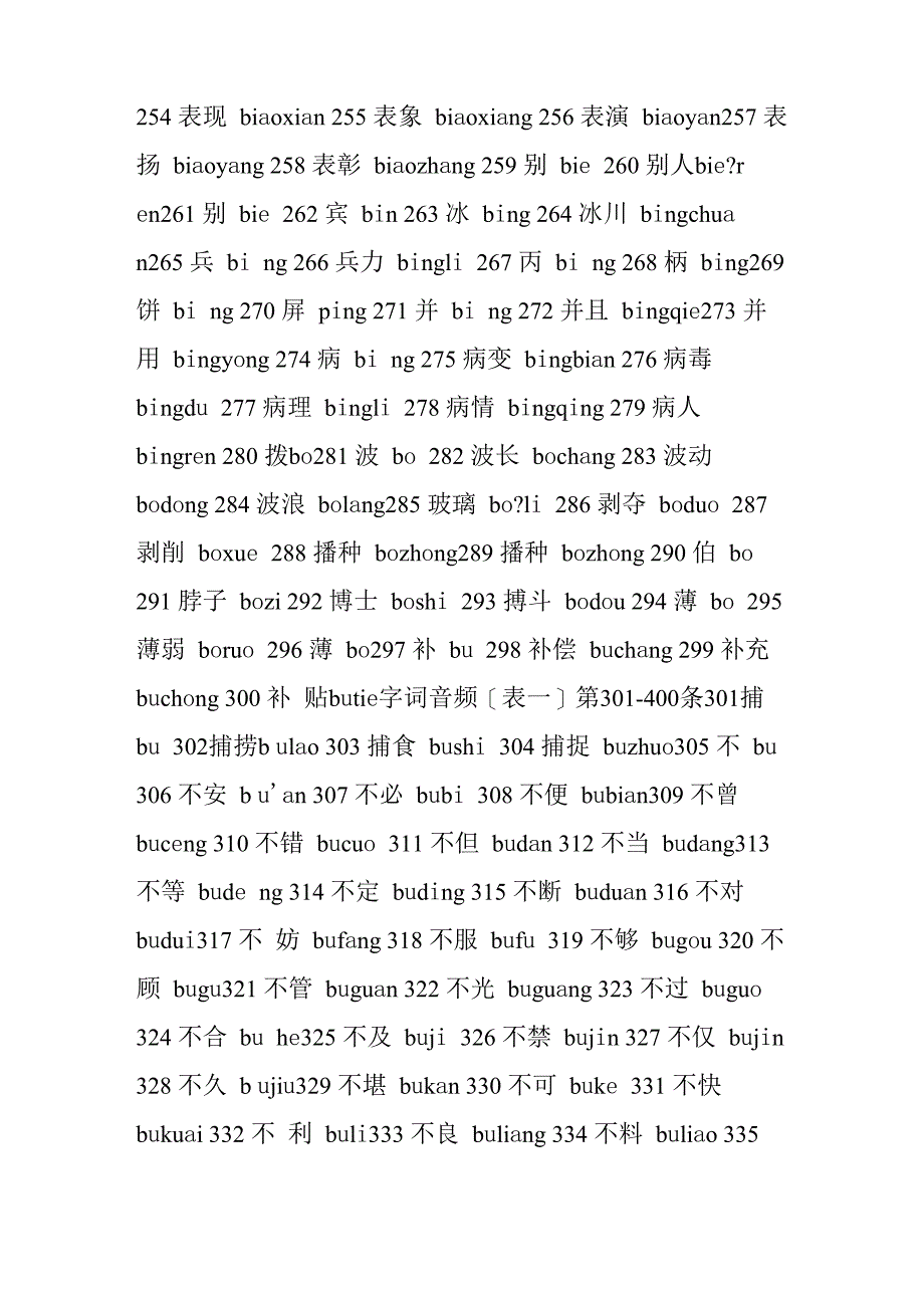 普通话水平测试用普通话词语表_第4页