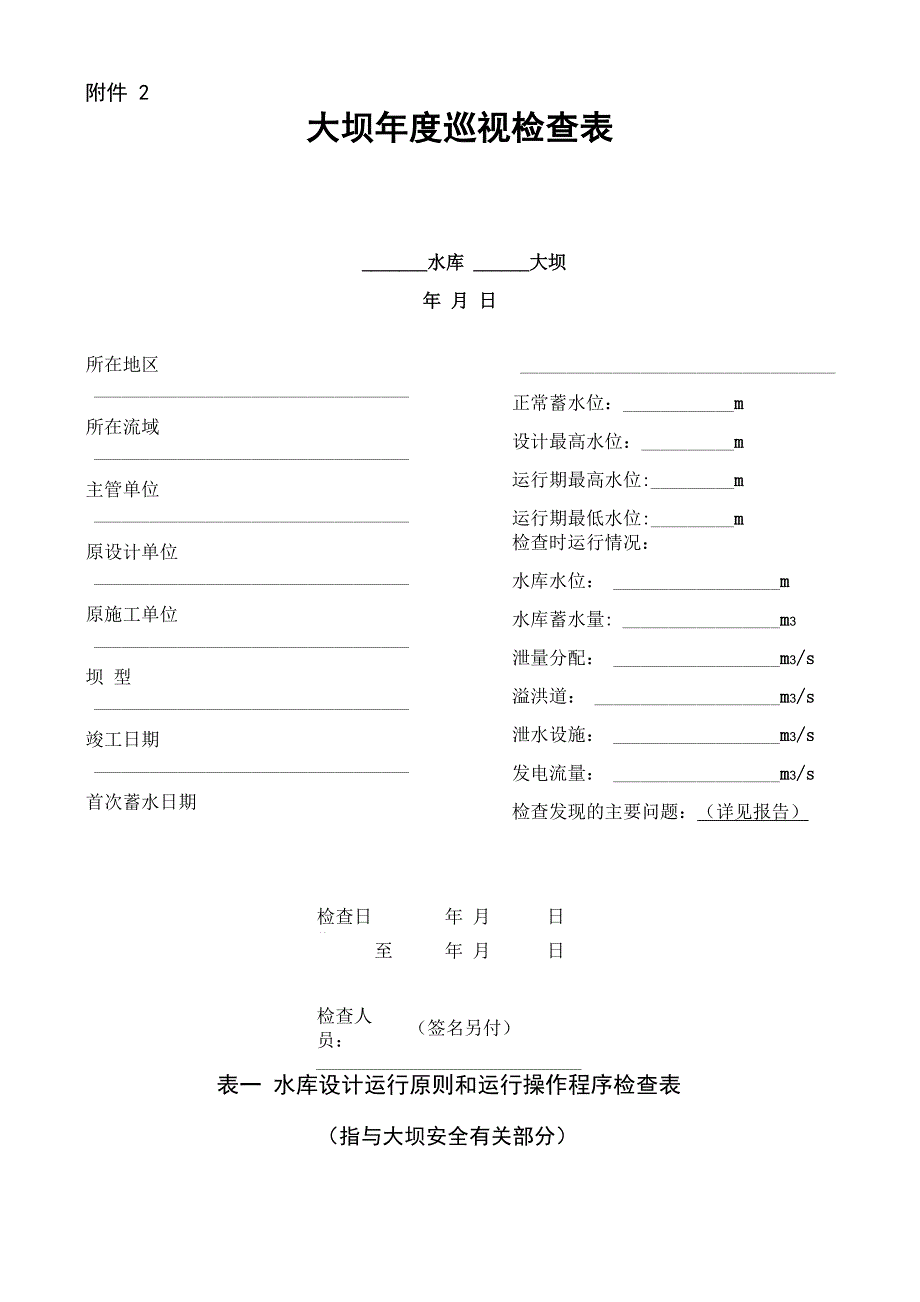 水电厂水库大坝安全检查表汇总_第4页