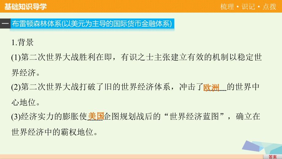 高中历史 第五单元 经济全球化的趋势 第23课 战后资本主义世界经济体系的形成课件 岳麓版必修2_第4页