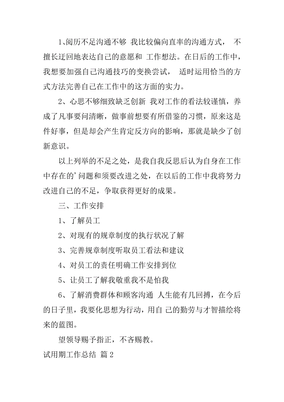 2023年试用期工作总结模板合集六篇_第2页