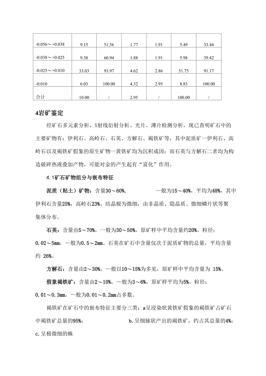 马家河金矿选矿试验报告_第4页