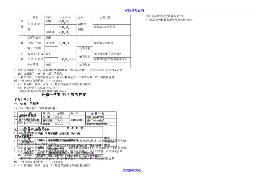 【参考借鉴】细胞中的糖类脂质导学案.doc_第3页