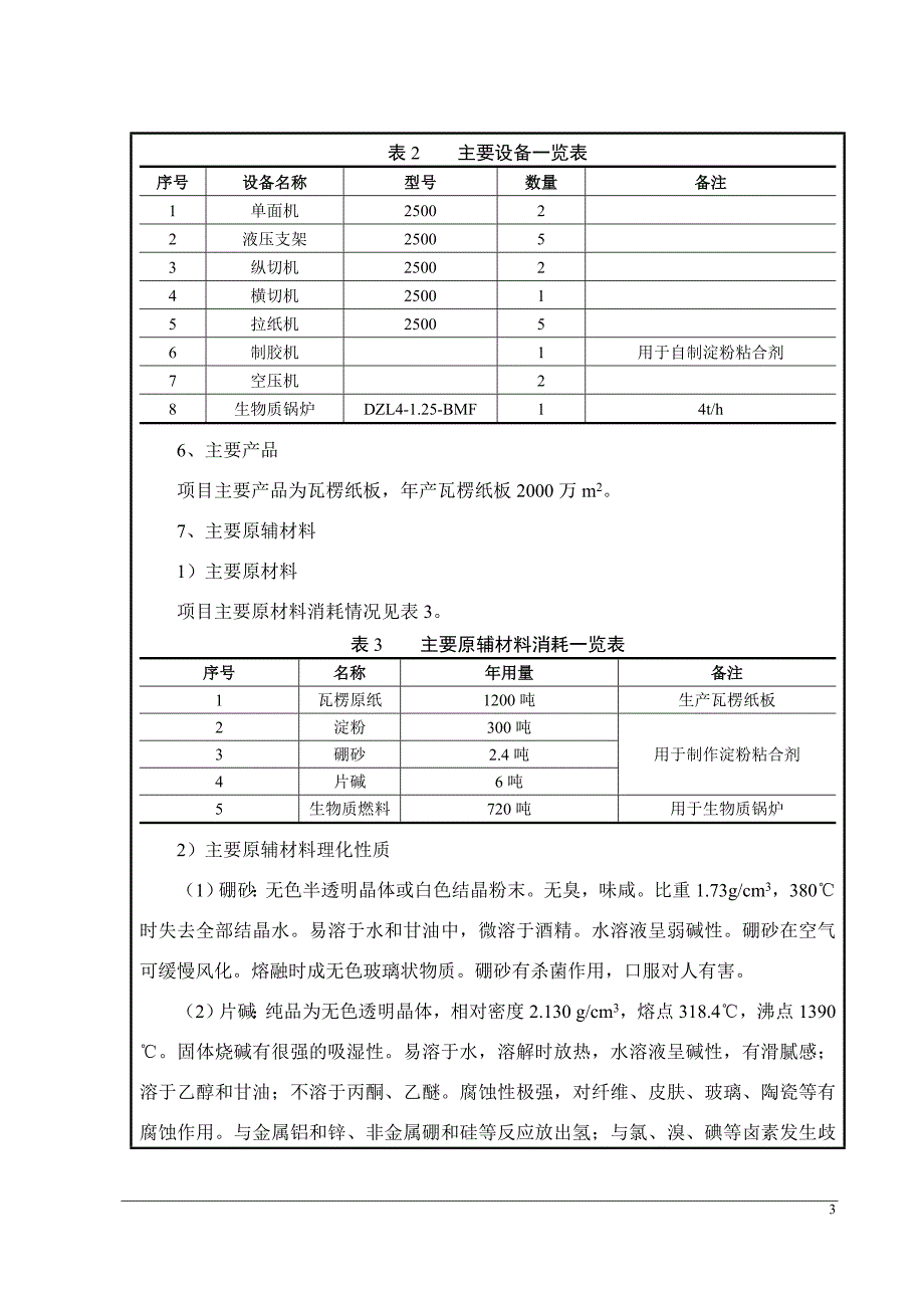 瓦楞纸板生产项目环境风险评估报告表.doc_第3页