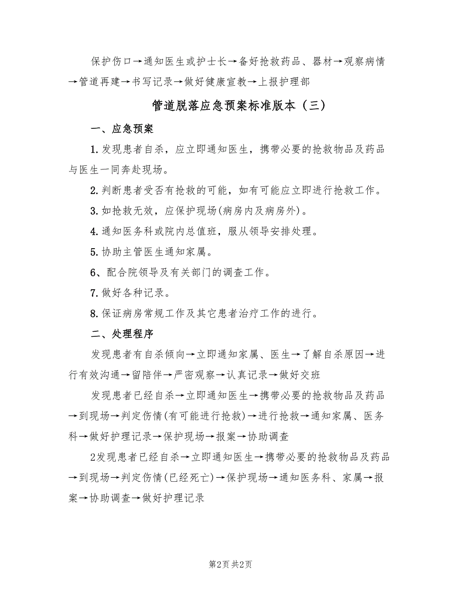 管道脱落应急预案标准版本（3篇）_第2页