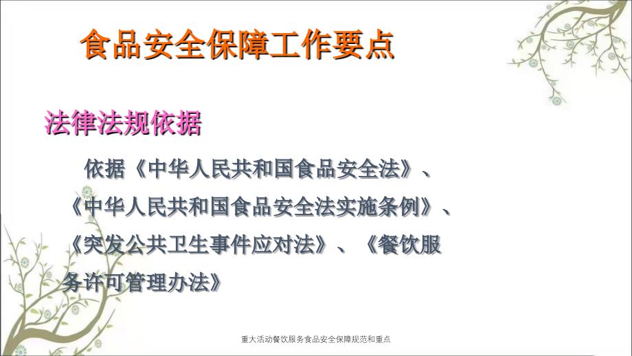 重大活动餐饮服务食品安全保障规范和重点PPT课件_第2页