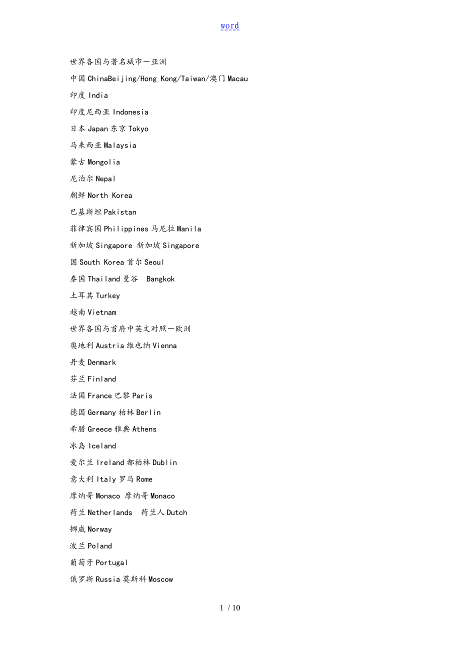 世界各国及著名城市_第1页