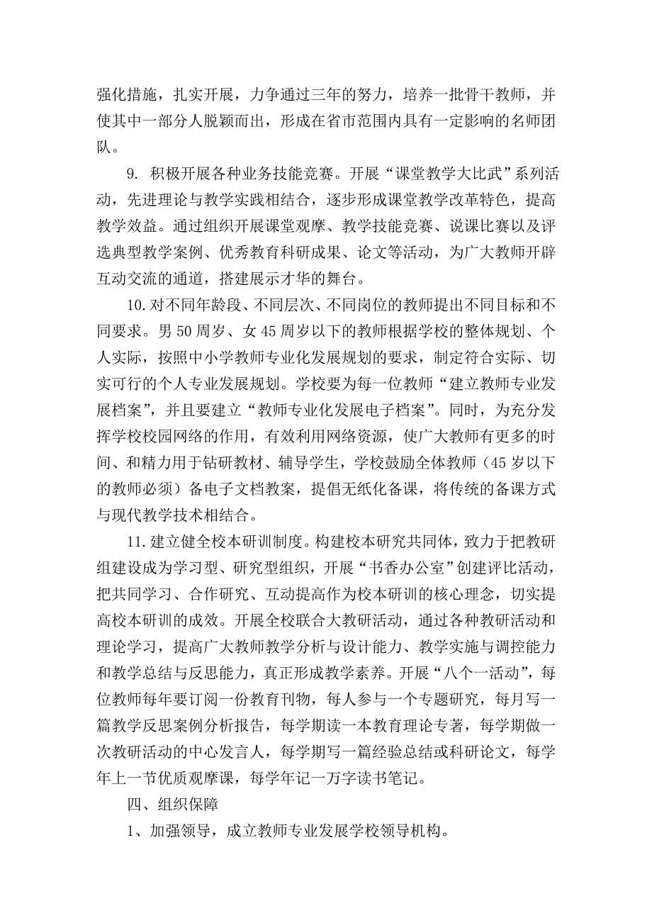 初中教师专业成长实施方案_第5页