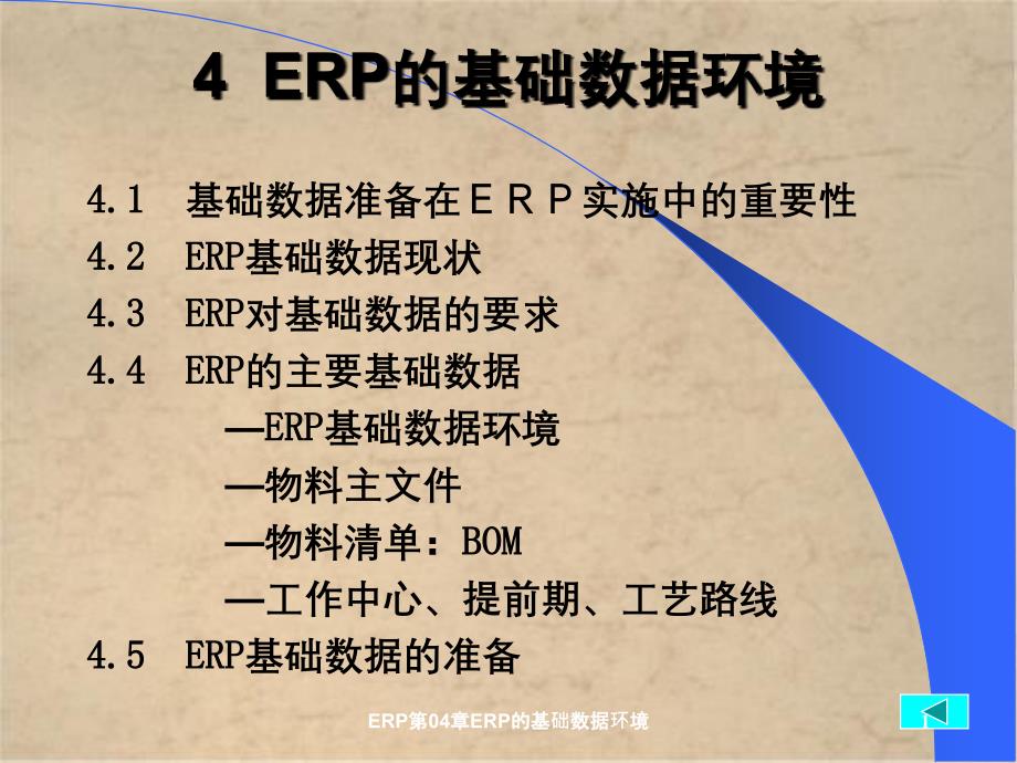 ERP第04章ERP的基础数据环境_第1页