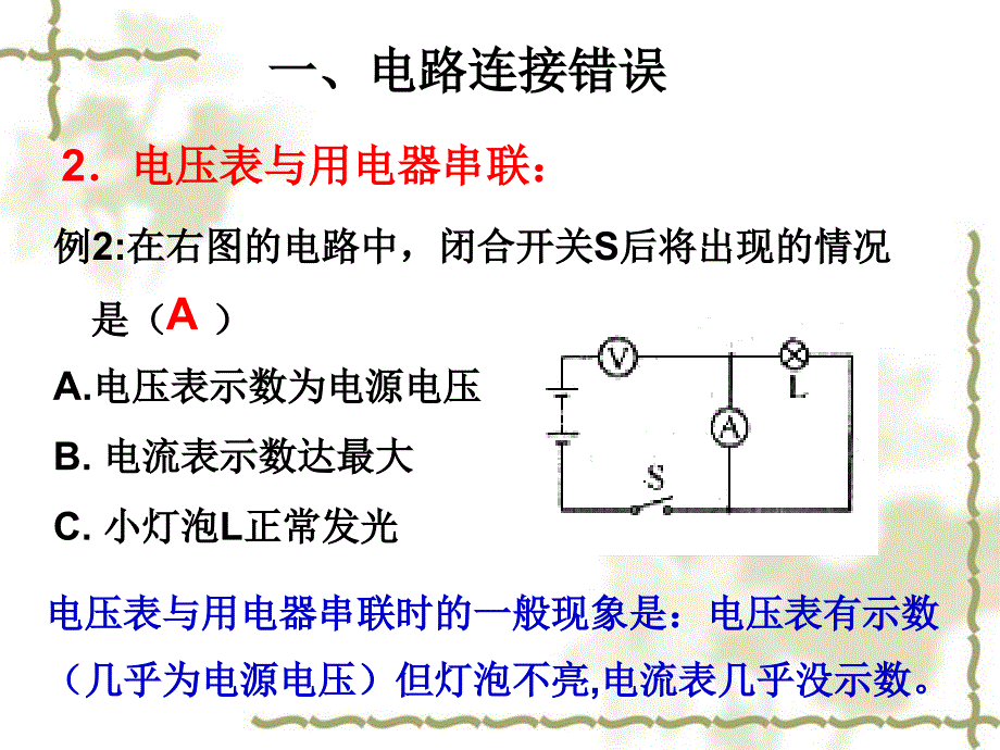 新人教版九年级物理总复习电路故障分析课件_第4页