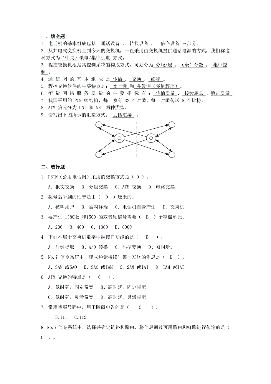 现代交换试题及答案_第1页