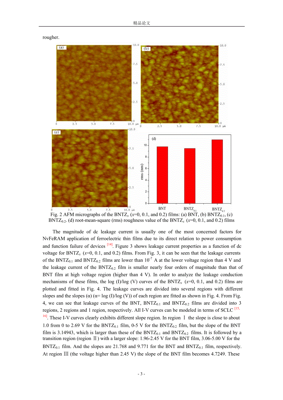 Effects of Zr ions substitution on microstructures and electrical properties of Bi315Nd085Ti3_第3页