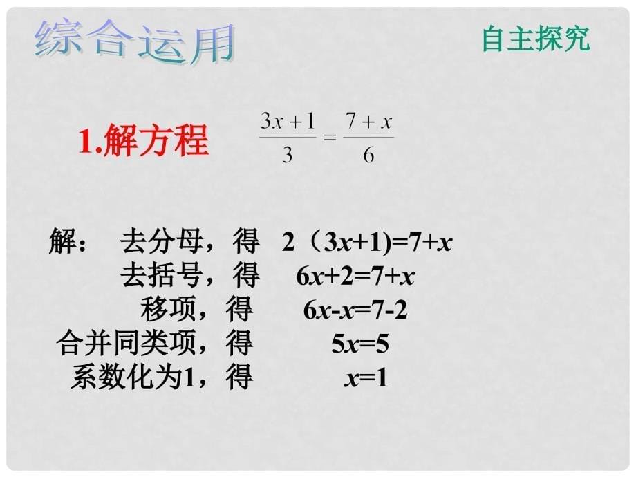 山东省郯城县红花镇中考数学专题复习 专题二（8）一元一次方程课课件_第5页