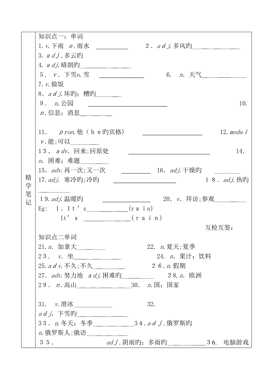 最新人教版七年级下册英语Unit7精学笔记_第2页