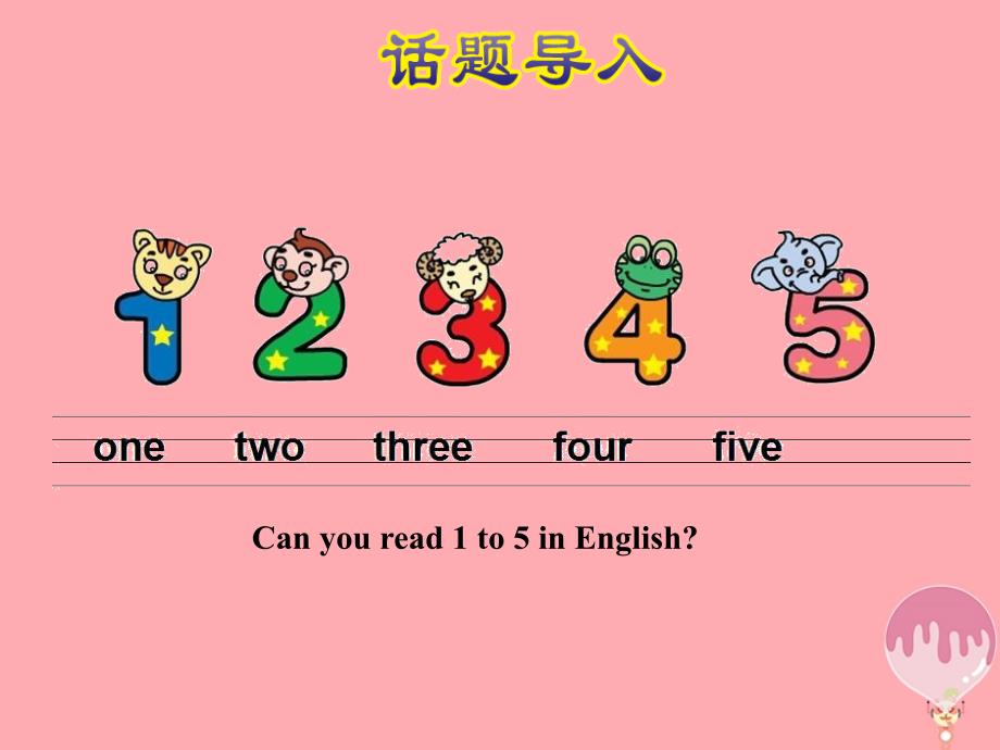 三年级英语上册 Unit 1 School and NumbersLesson 4 Numbers 1～5课件 冀教版（三起）_第2页