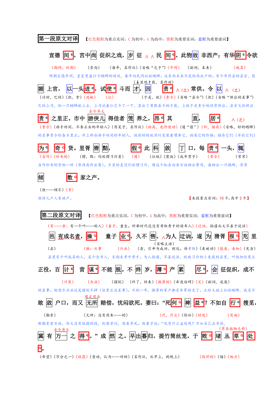 《促织》全文译注解析_第1页