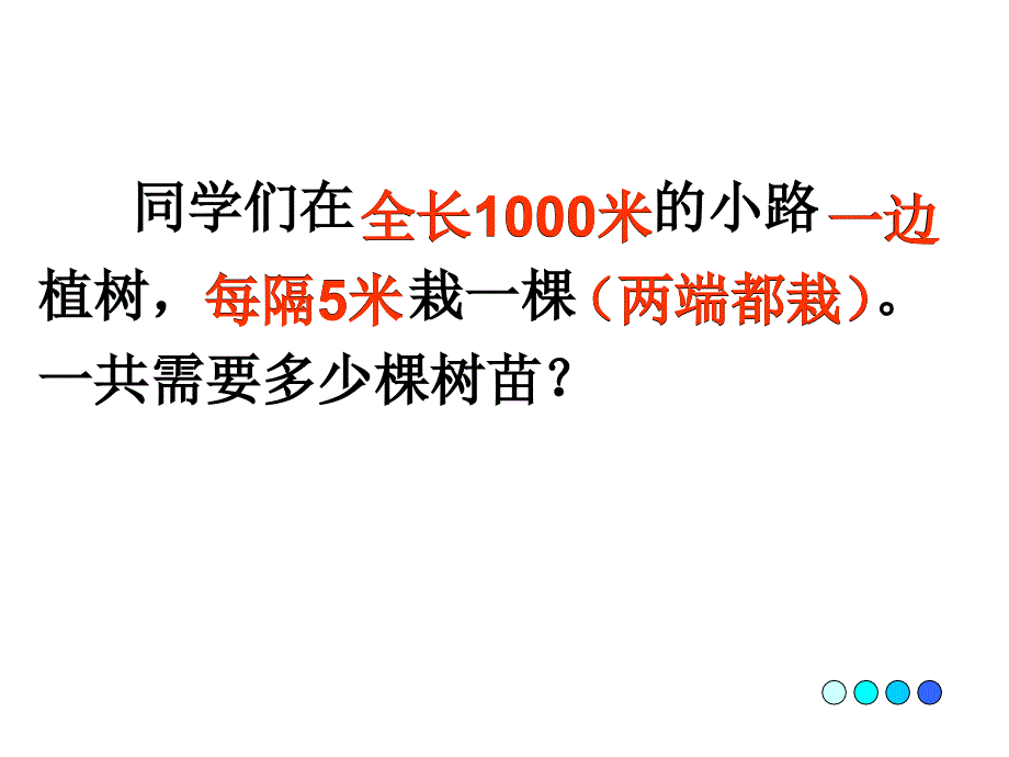 人教版四年级下册植树问题课件_第2页