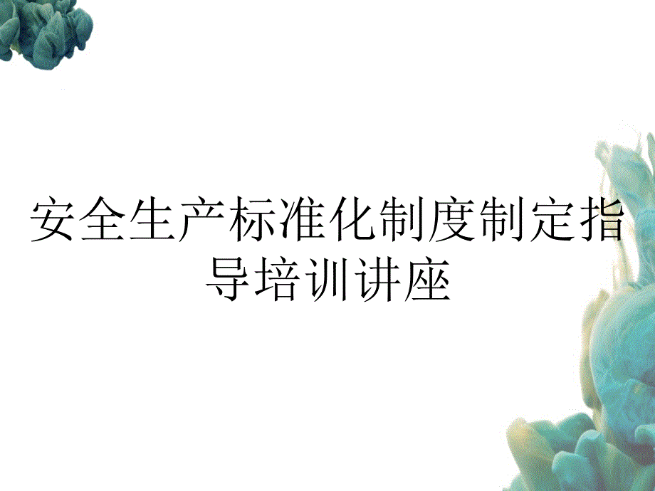 安全生产标准化制度制定指导培训讲座_第1页