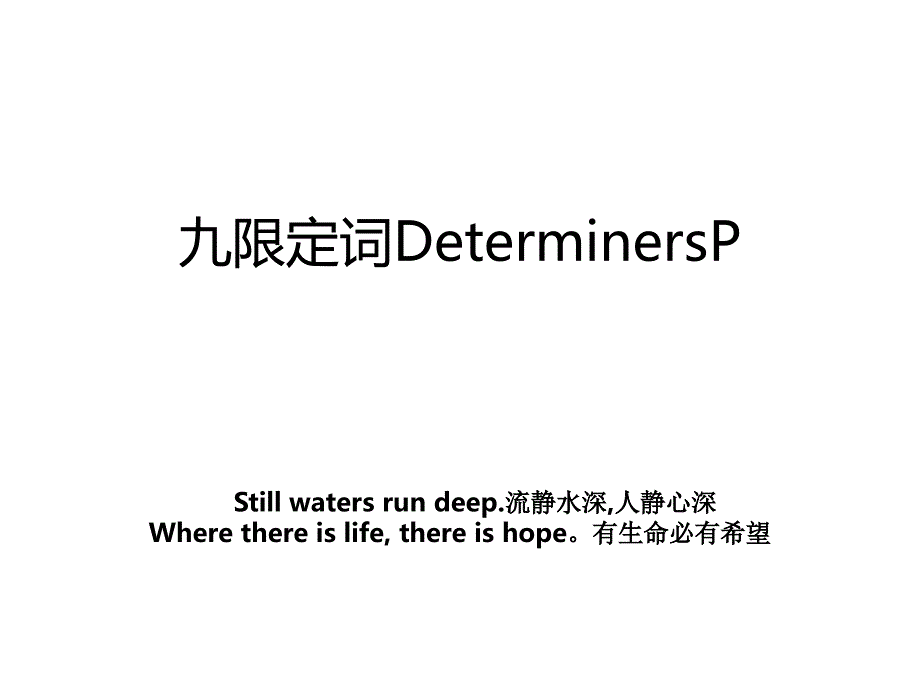 九限定词DeterminersP_第1页