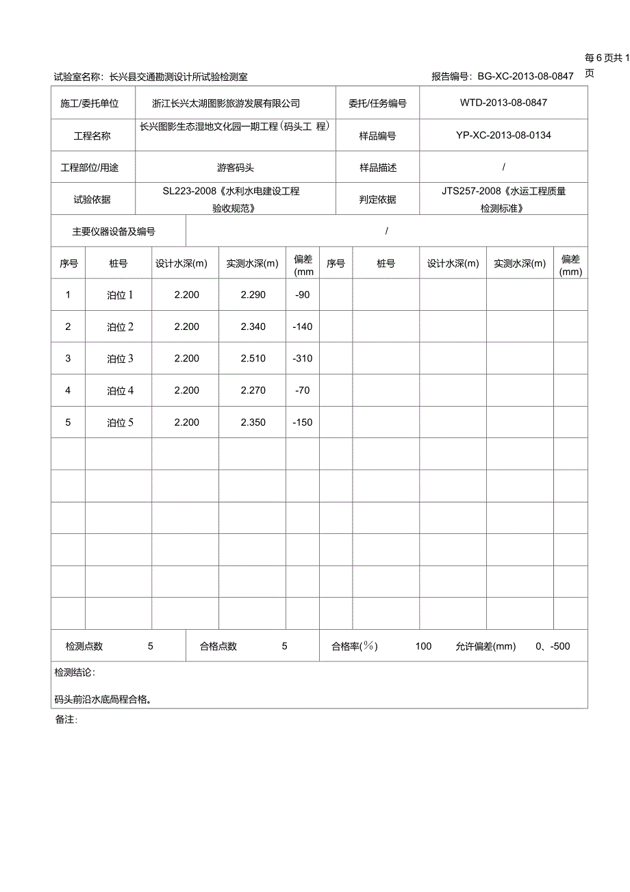 码头水深报告(游客码头)_第2页