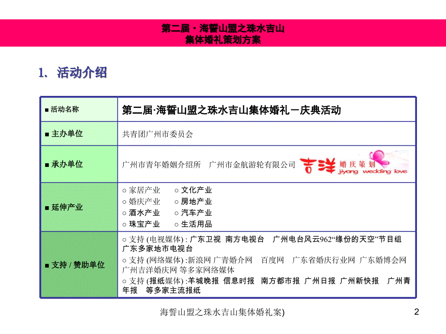 海誓山盟之珠水吉山集体婚礼案)课件_第2页